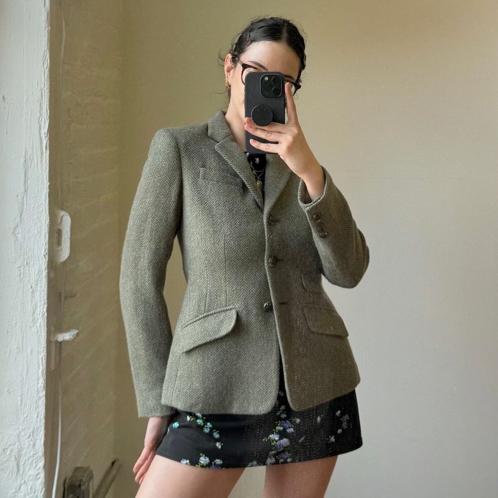 Vintage Green Tweed Blazer - XS